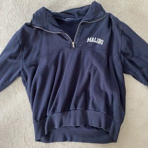 navy blue brandy melville malibu quarter zip